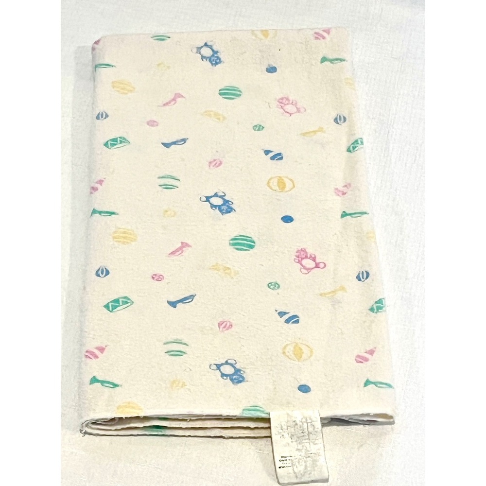 Vintage Baby Blanket Receiving Pastel Bears Balls Print‎ Soft Nursery Decor